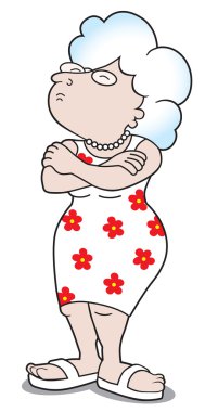 Indignant Older Woman clipart
