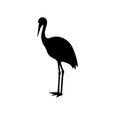 Sharp Modern Şekilleri ile Soyut Geometrik Stork Logosu