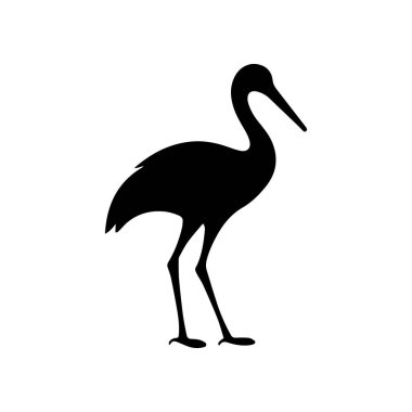 Zarif Akış Biçimli İnce Çizgili Leylek Logosu