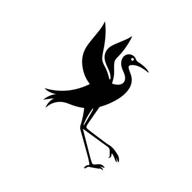 Geometrik Klasik Tasarımlı Art Deco Stork Logosu