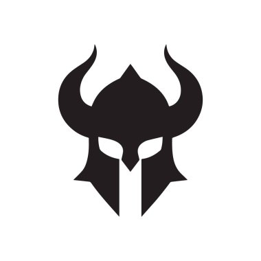 Simetrik Açısal Tasarımı olan Geometrik Soyut Viking Miğferi Logosu