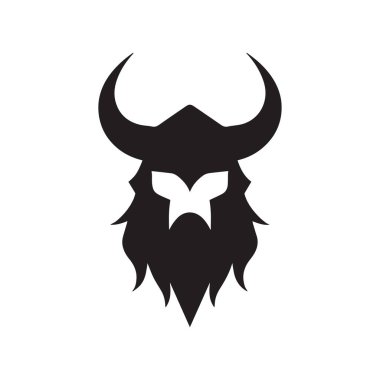 Klasik oymalı Viking Miğferi Logosu İskandinav Mirası Ayrıntılı