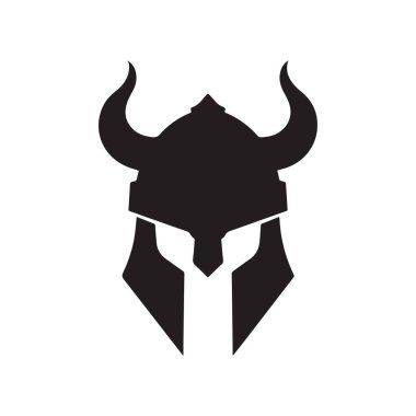 Çizgi Sanatı Viking Savaşçısı Miğfer Logosu Zarif Minimalist Akış