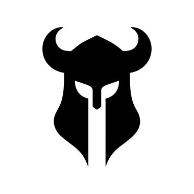 Modern Geometrik Yapılı Siber Nordik Savaşçı Miğferi Sembolü