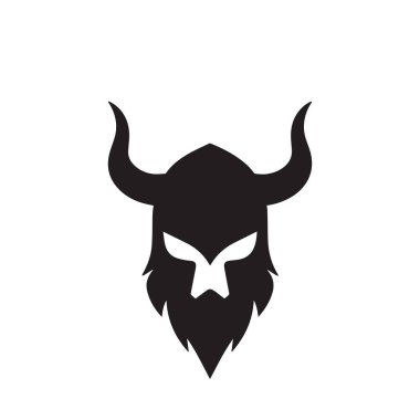 Yarı Viking Miğferi ve Kalın Simetrili Yarı İnsan Yüzü Logosu