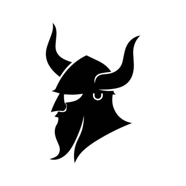 Zarif Modern Biçimli Basitleştirilmiş Viking Miğfer Kalkanı Logosu