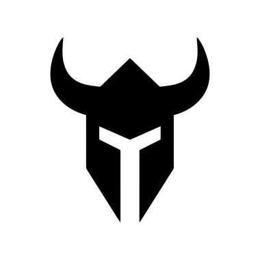 Klasik Tek Renkli Viking Savaşçısı İşareti ile Zarif Crest Tasarımı