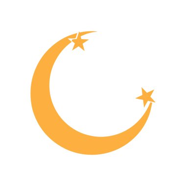 Dual Light Crescent Moon and Star Logo Expressing Day and Night Harmony