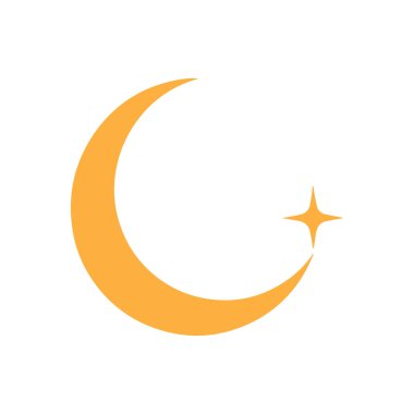 Solar Eclipse Crescent Moon and Star Logo with Bright Circular Energy