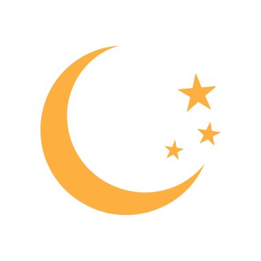 Elegant Orange Celestial Emblem Depicting Harmony Between Night and Light