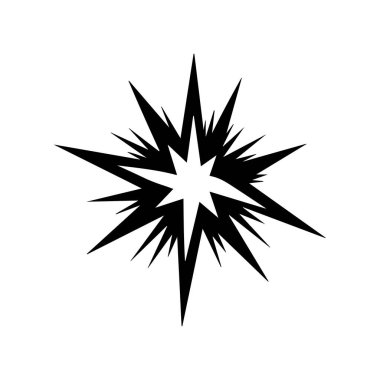 Modern Black Angular Spark Symbol Representing Power and Balance