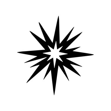 Black Celestial Spark Symbol Designed with Modern Minimal Style