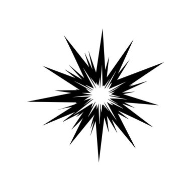 Black Spiral Spark Symbol Expressing Energy and Balance