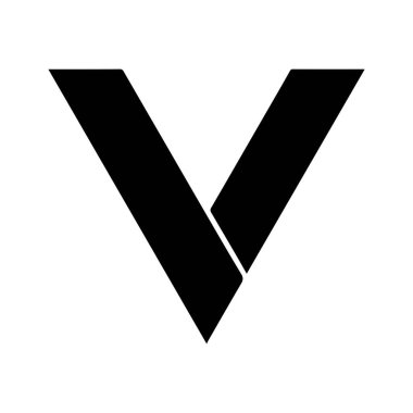 Modern Lüks Markalar İçin Zarif Siyah Senaryo İlham Veren V Sembolü