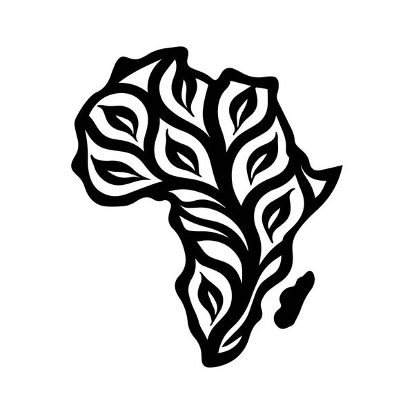 Flame Shaped Abstract African Continent Logo Showing Strong Rising Energy