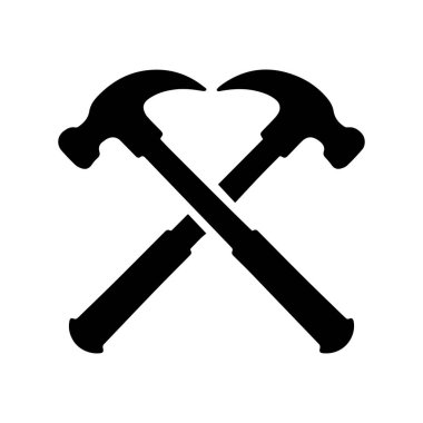 Grunge desenli Çapraz Çekiç Logosu Ham Güç ve Haşin Sanatçılık Gösteriyor