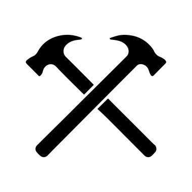 Kare Uç Çekiç Logosu Güçlü Modern Endüstriyel Tasarım Tarzını Gösteriyor