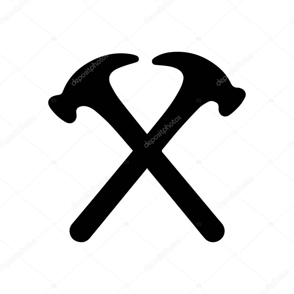 Vintage Circular Crossed Hammer Logo Showing Heritage and Industrial Pride