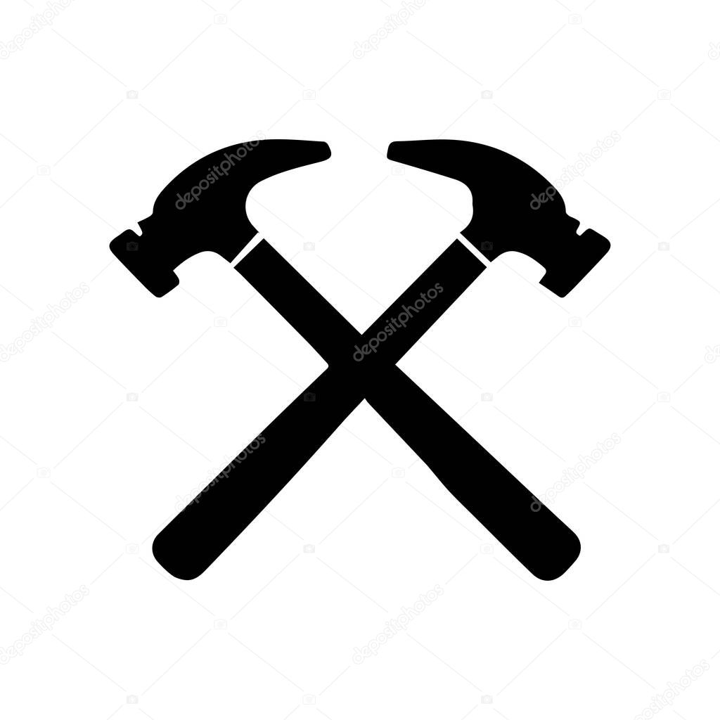 Classic Retro Hammer Badge Design Representing Strength and Authentic Craftsmanship