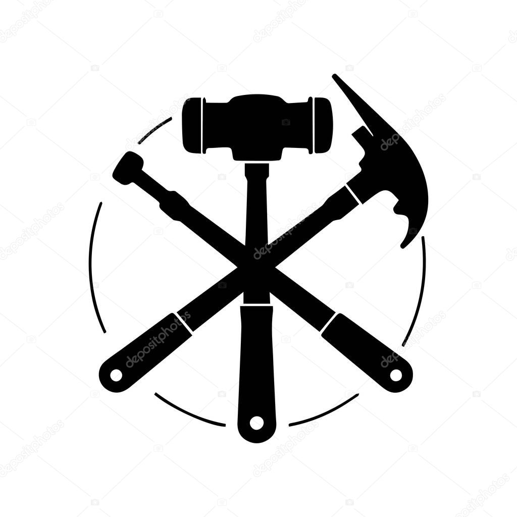 Abstract Peak Hammer Design Representing Challenge Achievement and Hard Work