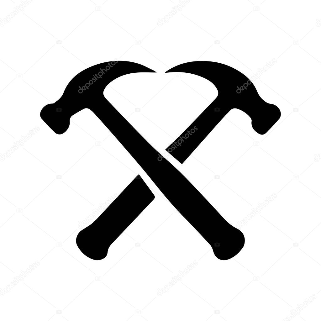 Diamond Framed Crossed Hammer Logo Representing Stability Discipline and Craft Pride