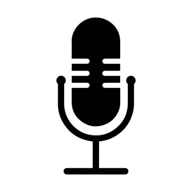 Mikrofon Çevresinde Yayılan Ses Dalgalarını Gösteren Dairesel Podcast Amblemi