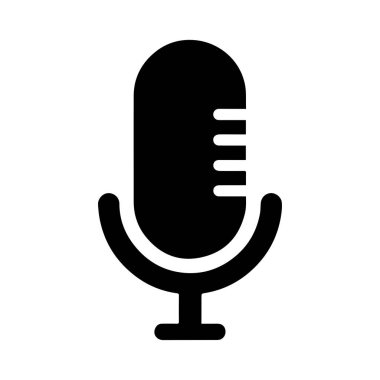 Parçalı Satır Mikrofon Logosu Modern Minimal Podcast Yorumunu Gösteriyor