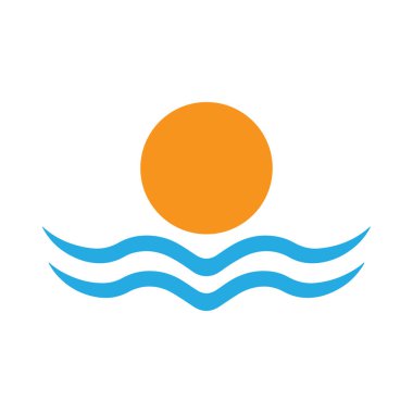 Kalın Çizgili Dalga ve Simetrik Dengeli Güneş Logosu