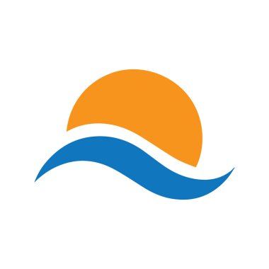 Modern Yapısal Tarzda Soyut Modüler Dalga ve Yarı Güneş Logosu