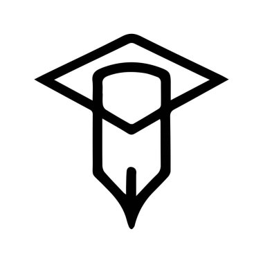 Üç Boyutlu Temiz Şekillerden Yapılmış Geometrik Akademik Simge