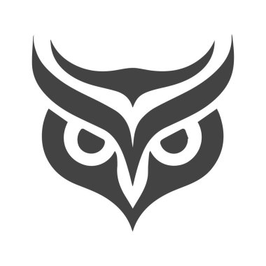 Dairesel Soyut Baykuş Logosu Odaklanmış Keskin Gözlem Gösteriyor