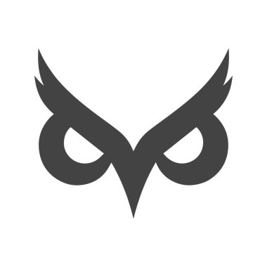 Parçalı Baykuş Çizgisi Logosu Soyut Akıllı İfade Gösteriyor