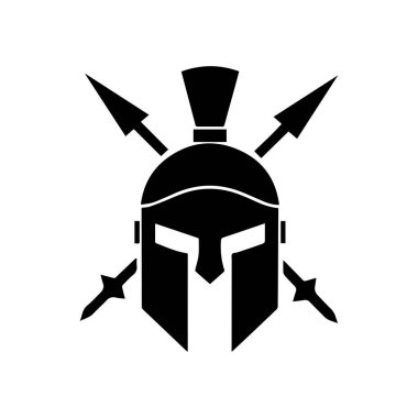 Güçlü Minimal Spartan Crest Temiz Kalın Çizgi Çizgisi Resmedilmiş