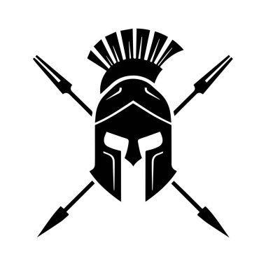 Kalın Çizgili Spartalı Savaşçı Gücünün Kask Amblemi