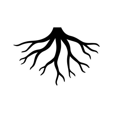 Temiz Üçgen oluşumunu gösteren Geometrik Botanik Kök Sembolü