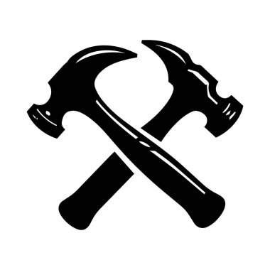 Çapraz Çekiçli Minimalist Tamirci Logosu ve Güçlü Kimliği