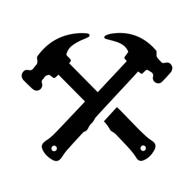 Çapraz Çekiç Kavramlı Yaratıcı Olumsuz Uzay Tamircisi Logosu