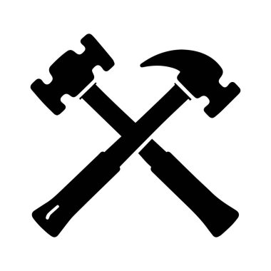 Basit çapraz Çekiç Sembollü Ölçeklenebilir Onarım Servisi Simgesi