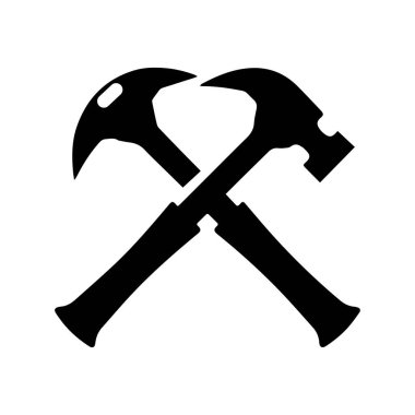 Dairesel Çekiç Kompozisyonu ile Negatif Uzay Tamircisi Logosu