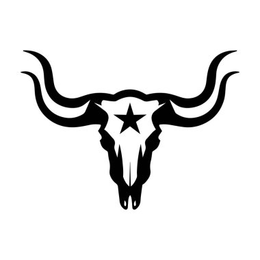 Batı sembolizmli soyut Longhorn boynuzu logosu