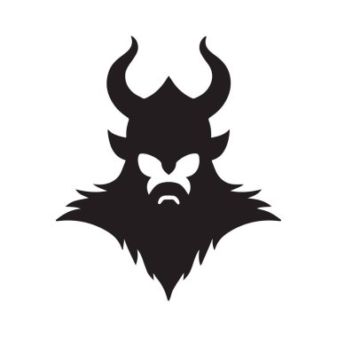 Güçlü Kimlikli Savaş Hazır Viking Miğferi Logosu