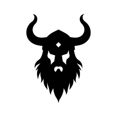 Temiz Savaşçı Sembollü Modern Düz Viking Logosu