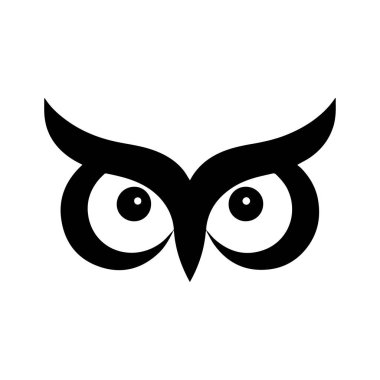 Yaratıcı Baykuş Gözü Logosu Negatif Alan Kullanıyor