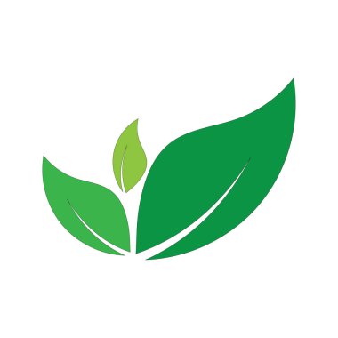 Minimalist Doğa Yaprak Vektörü Logosu Temiz Beyaz Arkaplan