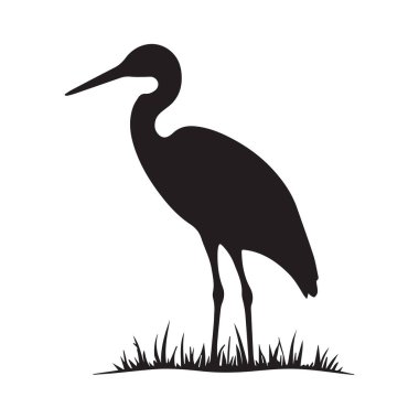 Pürüzsüz Soyut Balıkçıl Kuş Logosu Kimlik Tasarımı Konsepti