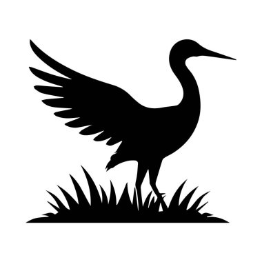 Ultra Minimal Heron Kuş Logosu Kimlik Tasarımı Konsepti