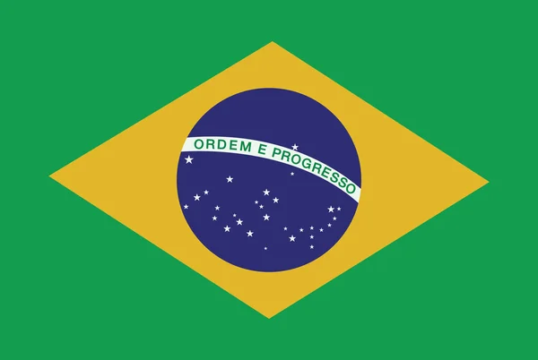 Bandera de Brasil sobre fondo verde vector ilustración — Vector de stock