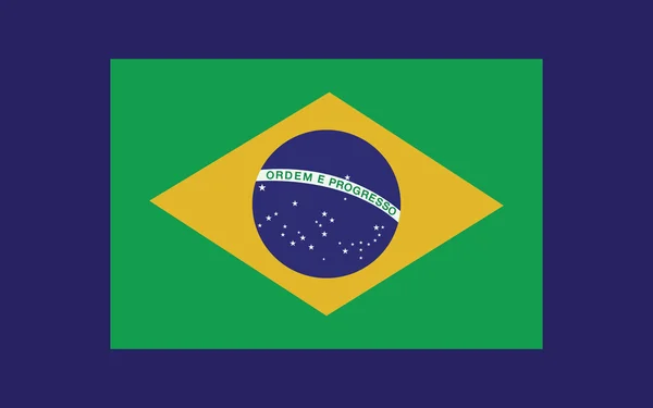 Brasil bandeira sobre fundo verde vetor ilustração — Vetor de Stock