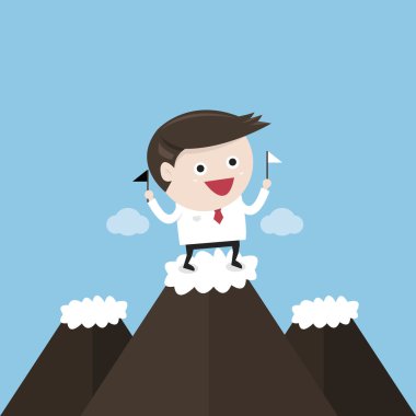 İşadamı dilerse şeytan ve bir melek, düz tasarım ile