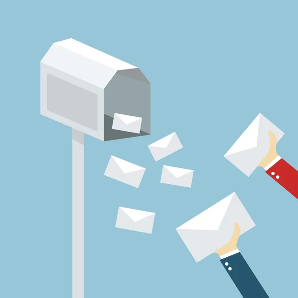 Drop einen Brief in einen Briefkasten, Vektor — Stockvektor